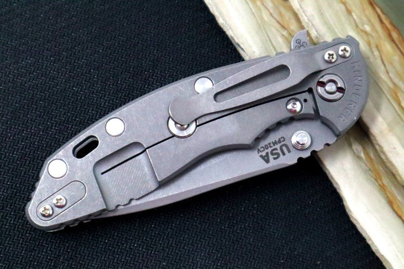Rick Hinderer Knives XM-18 - Tri Way Pivot- 3.5" Recurve Blade / Working Finish / Black G-10 Handle