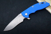 Rick Hinderer Knives XM-18 - Tri Way Pivot- 3.5" Recurve Blade / Working Finish / Blue G-10 Handle - Northwest Knives