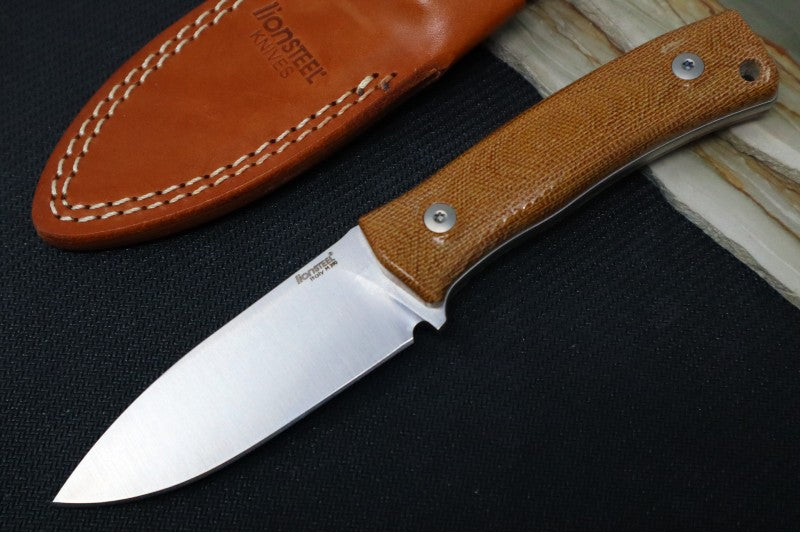 Lionsteel M4 Hunting Knife w/ Natural Canvas Micarta Handle - Fixed Blade - Northwest Knives