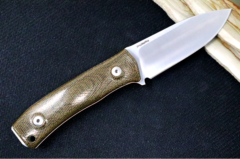 Lionsteel M4 Hunting Knife w/ Green Canvas Micarta Handle - Fixed Blade - Northwest Knives