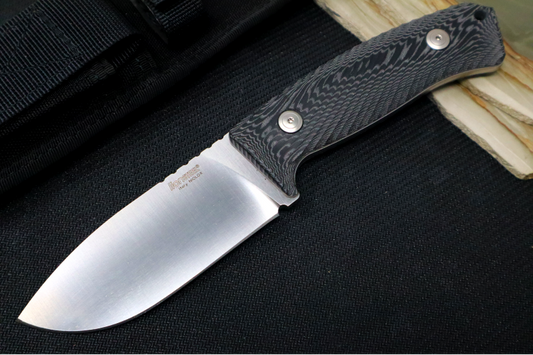 Lionsteel M3 Hunting Knife - Black Micarta Handle / Satin Niolox Steel / Black Cordura Sheath M3MI