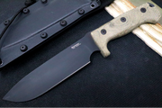 Lionsteel M7 Fixed Blade Hunting Knife - Green Canvas Micarta Handle w/ Black Blade - Northwest Knives