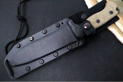 Lionsteel M7 Fixed Blade Hunting Knife - Green Canvas Micarta Handle w/ Black Blade - Northwest Knives