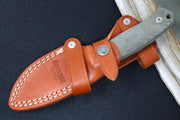Lionsteel M2M Hunting Knife w/ Green Canvas Micarta Handle - Fixed Blade - Northwest Knives