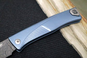 Lionsteel Thrill Slip Joint - Blue Titanium Handle / Chad Nichols Damascus Steel - TLDBL - Northwest Knives