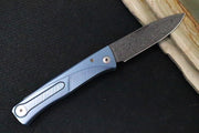 Lionsteel Thrill Slip Joint - Blue Titanium Handle / Chad Nichols Damascus Steel - TLDBL - Northwest Knives