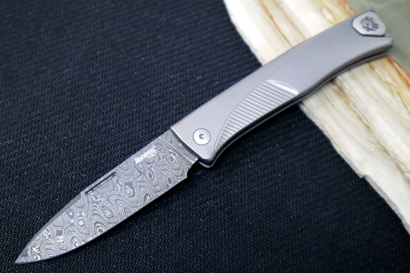 Lionsteel Thrill Slip Joint - Titanium Handle / Chad Nichols Damascus Steel - TLDGY