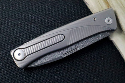 Lionsteel Thrill Slip Joint - Titanium Handle / Chad Nichols Damascus Steel - TRDGY