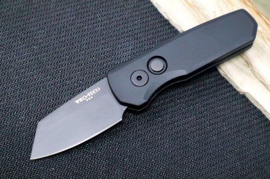 Pro Tech Runt Auto - Black Aluminum Handle / Black DLC Reverse Tanto Blade / CPM-20CV Steel R5203