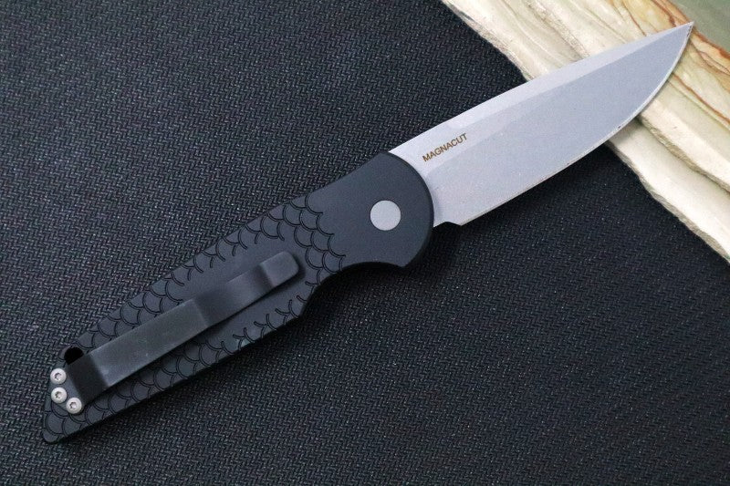 Pro Tech Tactical Response 3 Auto - Black Handle / Fish Scales / Stonewash Maganacut Blade TR-3-MC1