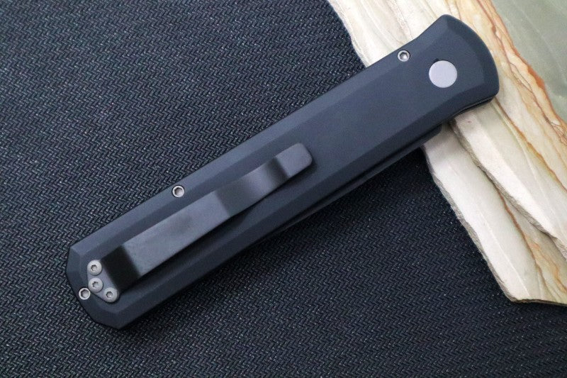 Pro Tech Godfather Auto - Black Aluminum Handle / Black Blade 921