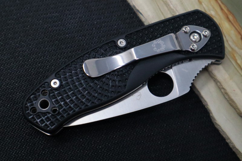 Spyderco Persistence - Black FRN Handle / Satin Blade with Partial Serrate / 8Cr13MoV- C136PSBK