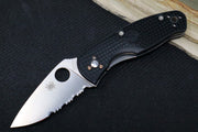 Spyderco Persistence - Black FRN Handle / Satin Blade with Partial Serrate / 8Cr13MoV- C136PSBK - Northwest Knives