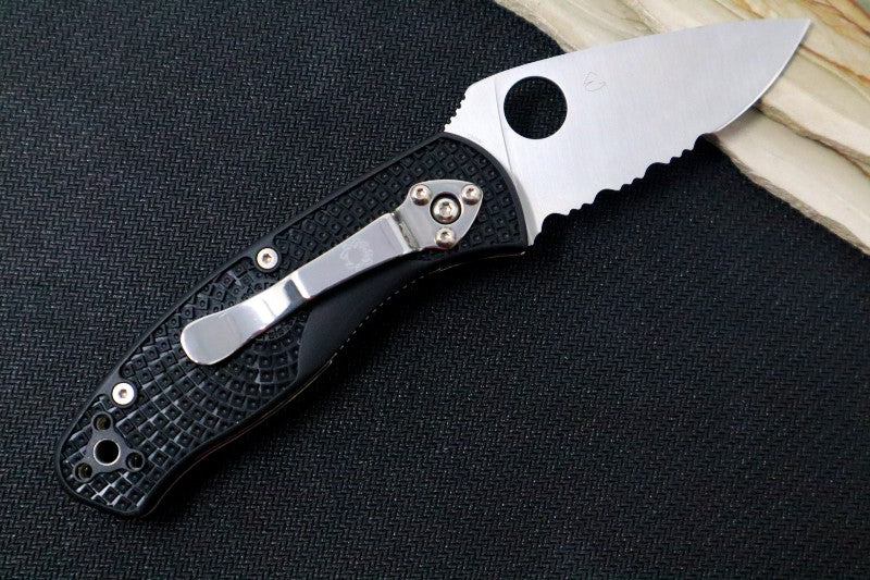 Spyderco Persistence - Black FRN Handle / Satin Blade with Partial Serrate / 8Cr13MoV- C136PSBK