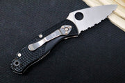 Spyderco Persistence - Black FRN Handle / Satin Blade with Full Serrate / 8Cr13MoV- C136SBK - Northwest Knives
