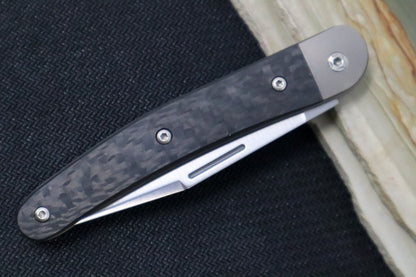 Lionsteel Jack Slip Joint - Black Carbon Fiber Handle / M390 Steel / Clip Point Blade - JK1CF