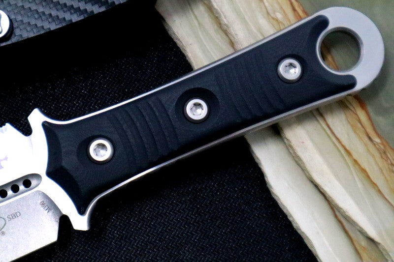 Microtech SBD - Satin Blade / Full Serrated Dagger Style / Black Handle 201-12