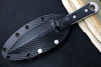 Microtech SBD - Satin Blade / Full Serrated Dagger Style / Black Handle 201-12
