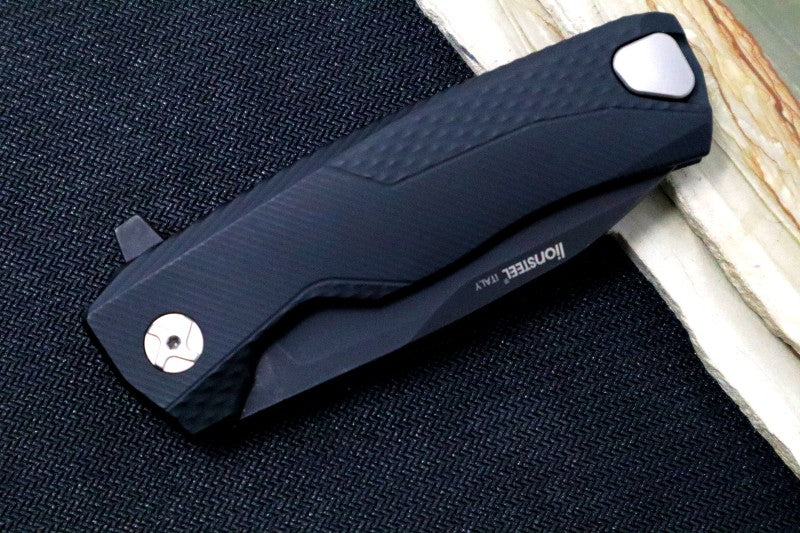 Lionsteel ROK Flipper - Black Anodized Aluminum Handle - ROK-A-BB