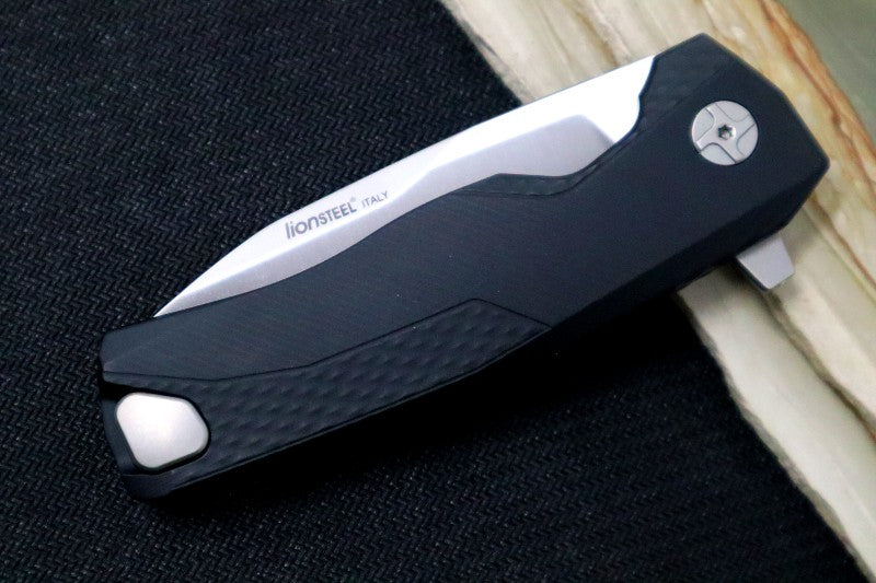 Lionsteel ROK Flipper - Black Anodized Aluminum Handle - ROK-A-BS - Northwest Knives