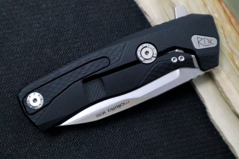 Lionsteel ROK Flipper - Black Anodized Aluminum Handle - ROK-A-BS