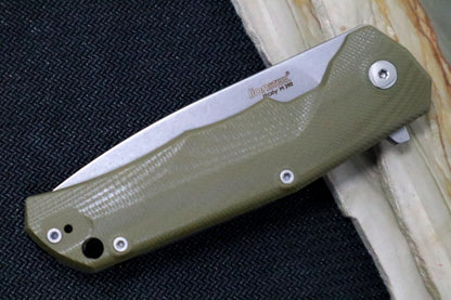 Lionsteel TRE Three Rapid Exchange Titanium Flipper - Green G10 Handle - TRE-GGR