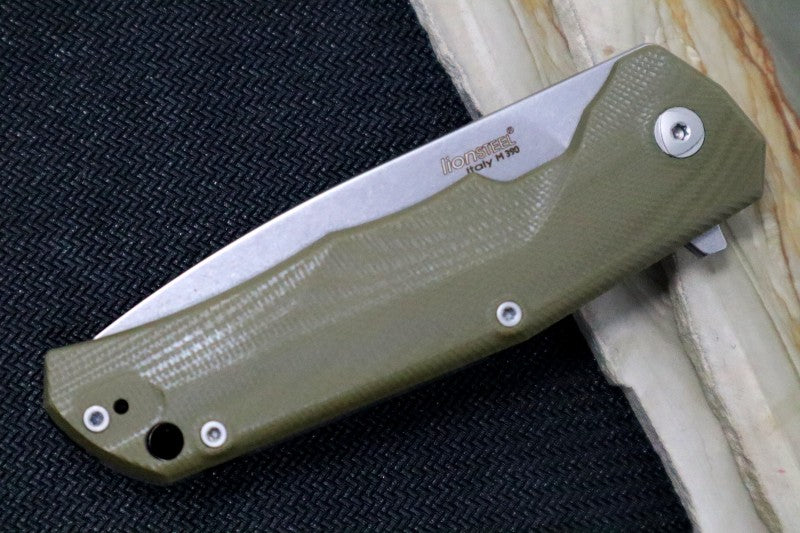 Lionsteel TRE Three Rapid Exchange Titanium Flipper - Green G10 Handle - TRE-GGR - Northwest Knives