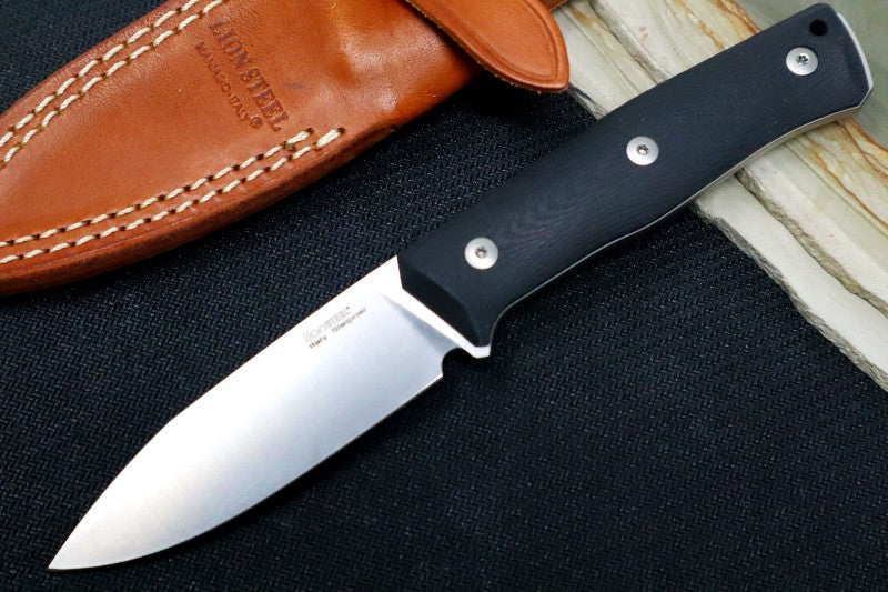 Lionsteel B35 Fixed Blade - Black G10 Handle / Sleipner Steel / Leather Sheath B35GBK
