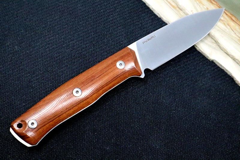 Lionsteel B35 Fixed Blade - Santos Wood Handle / Sleipner Steel / Leather Sheath B35-ST