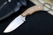 Lionsteel H2 Fixed Blade - Natural Canvas Micarta Handle / Sleipner Steel / Leather Sheath H2-CVN - Northwest Knives