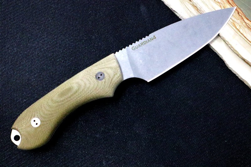 Green Micarta Handle | Full Height False Edge Grind With Stonewash Finish | Northwest Knives