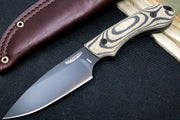 Bradford Knives Guardian 4 - 3D Camo Micarta Handle / M390 Blade / Sabre Grind / Black DLC Finish 4S-109B-M390 - Northwest Knives