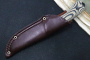 Bradford Knives Guardian 4 - 3D Camo Micarta Handle / M390 Blade / Sabre Grind / Black DLC Finish 4S-109B-M390 - Northwest Knives