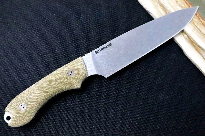 Bradford Knives Guardian 6 - 3D OD Green Micarta Handle / Stonewash Finish / CPM-3V Blade / Full Height Flat Grind 6FH-102-3V
