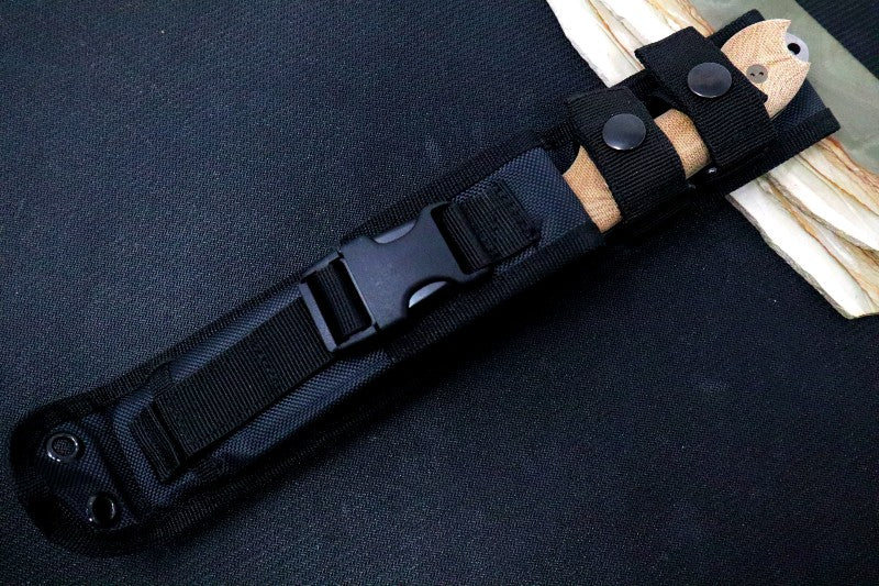 Bradford Knives Guardian 6 |  3D Natural Micarta Handle | Balistic Nylon Sheath