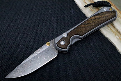 Chris Reeve Knives Large Sebenza 31 - Chad Nichols Raindrop Damascus / Bog Oak Handle L31-1106 (A1)