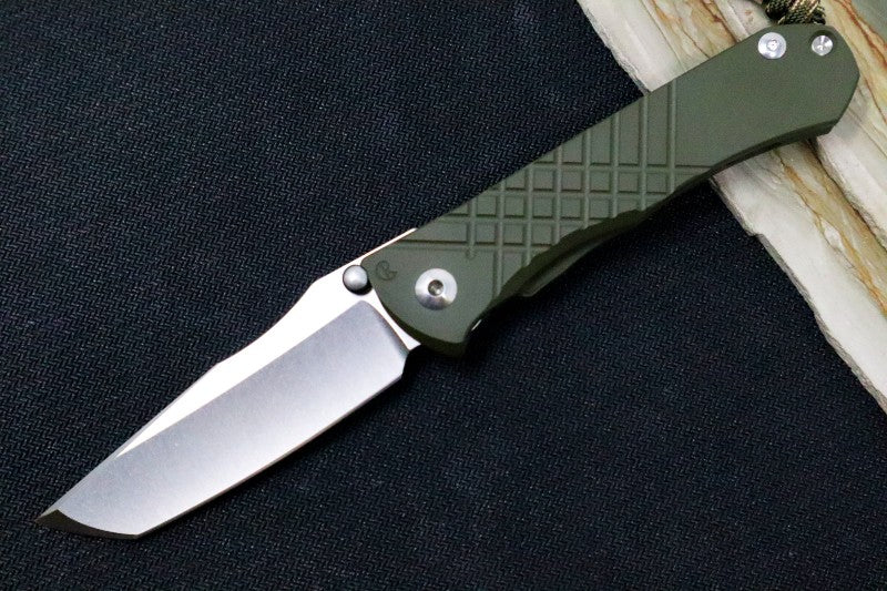 Chris Reeve Umnumzaan Exclusive - Tanto Blade / Magnacut / OD Green Cerakote Handle / Camo Lanyard with Bead UMN-1016-T - Northwest Knives