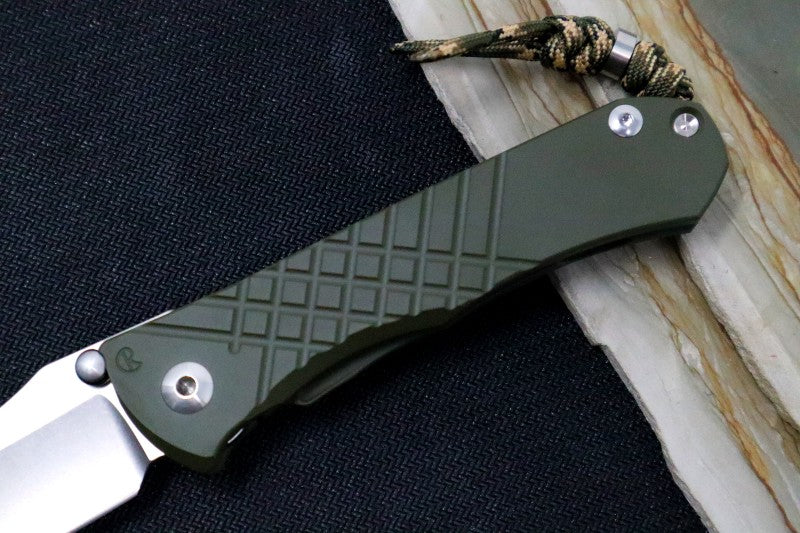 Chris Reeve Umnumzaan Exclusive - Tanto Blade / Magnacut / OD Green Cerakote Handle / Camo Lanyard with Bead UMN-1016-T