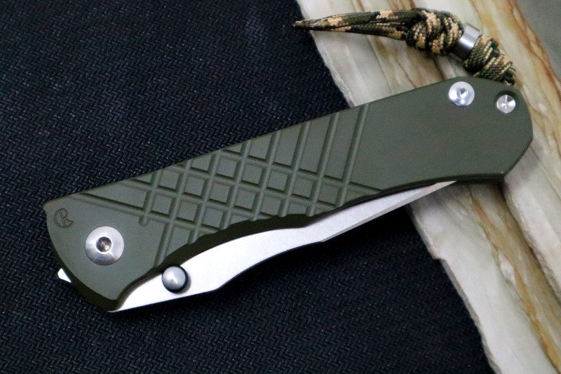 Chris Reeve Umnumzaan Exclusive - Tanto Blade / Magnacut / OD Green Cerakote Handle / Camo Lanyard with Bead UMN-1016-T