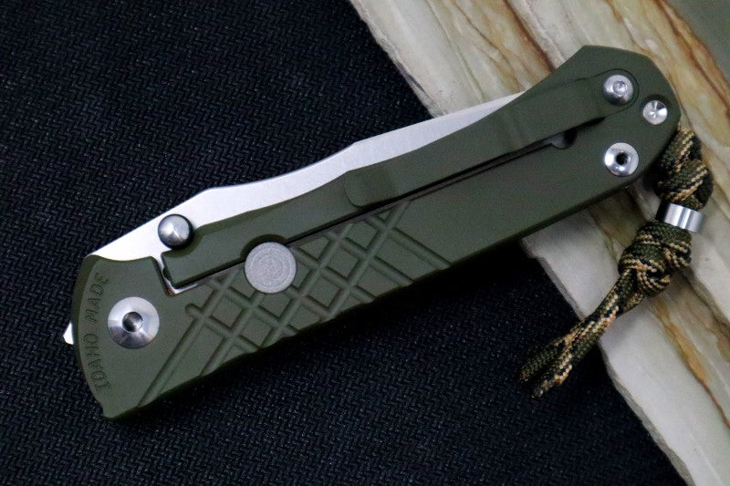 Chris Reeve Umnumzaan Exclusive - Tanto Blade / Magnacut / OD Green Cerakote Handle / Camo Lanyard with Bead UMN-1016-T