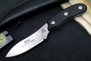 Tops Bird & Trout - 440C RC 58-60 Cryo Treated Steel / Black Canvas Micarta Handle / Leather Sheath BTK-02 - Northwest Knives