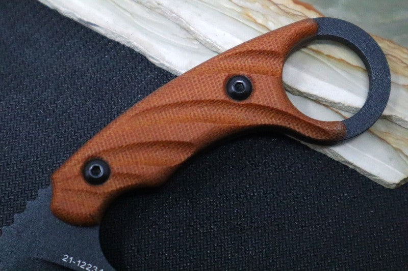 Tops C.U.T. 4.0 Fixed Blade - 1095 Steel / Tan Canvas Micarta Handle / Black Kydex Sheath CUT-40