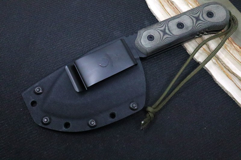 Tops American Trail Maker - 1095 Steel / Black Linen Micarta Handle / Kydex Sheath ATM-01 - Northwest Knives