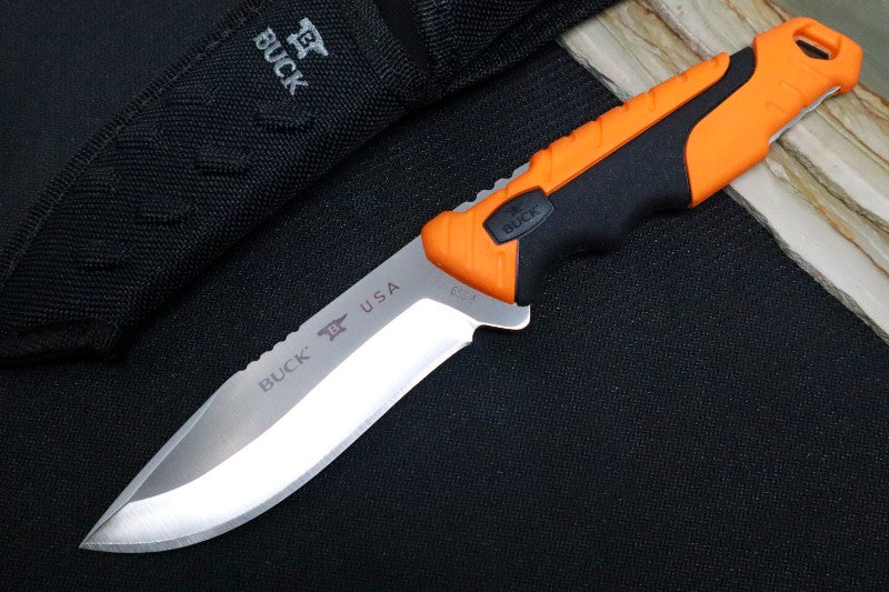 Buck 656 Pursuit Pro Hunting Knife - CPM-S35VN Blade / Orange & Black Versaflex Handle / Nylon Sheath 12751