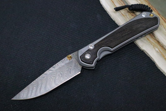 Chris Reeve Knives Large Sebenza 31 - Chad Nichols Boomerang Damascus / Bog Oak Handle L31-1102 (A2)