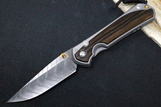 Chris Reeve Knives Large Sebenza 31 - Chad Nichols Boomerang Damascus / Macassar Ebony Handle L31-1118 (A1)