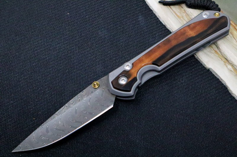 Chris Reeve Knives Large Sebenza 31 - Chad Nichols Boomerang Damascus / Macassar Ebony Handle L31-1118 (A2)