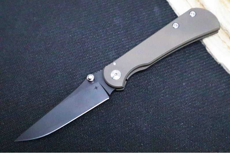 Toor Knives Merchant FL35S 2.0 - Black KG Gunkote CPM-S35VN Steel / Drop Point Blade / Bronzed Titanium Handle 86659042