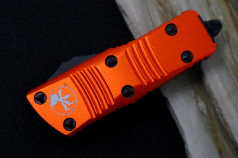 Microtech Mini Troodon OTF - Dagger Blade / Black Finish / Orange Handle 238-1OR