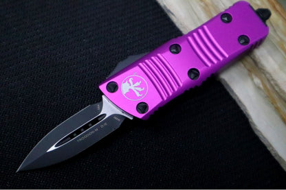 Microtech Mini Troodon OTF - Dagger Blade / Black Finish / Violet Handle 238-1VI